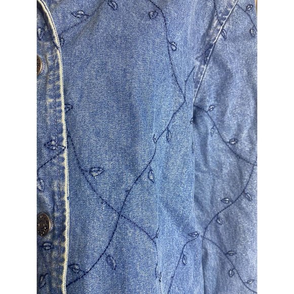 Denim & Co. jacket size Small blue and brown and color - Picture 3 of 7